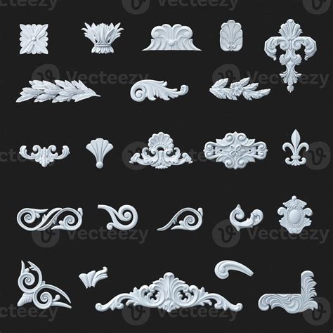 Set of blanks carved stucco patterns 39196795 Stock Photo at Vecteezy