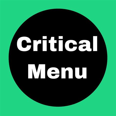 Critical menu | Toronto ON