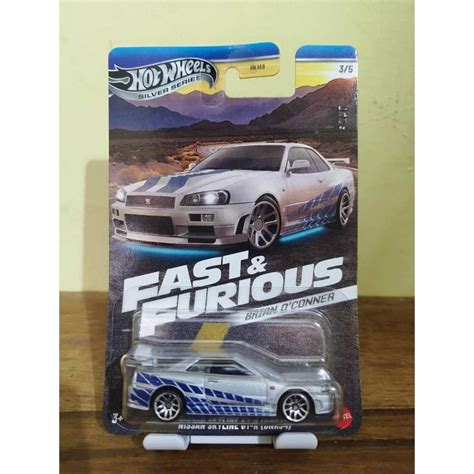 Hot Wheels FNF Nissan Skyline GT R R Silver Brian FREE PROTECTOR Shopee Malaysia