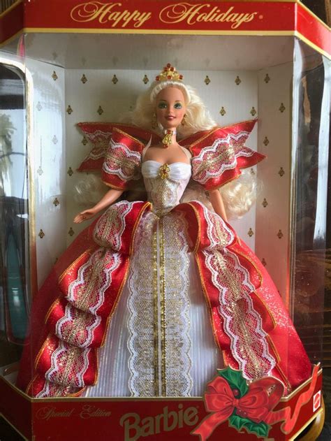 1997 Holiday Barbie Blonde Happy Holidays Barbie Holiday Barbie Dolls Barbie Dolls