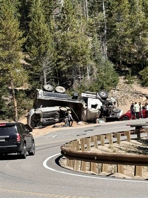 Dump Truck Rolls On Berthoud Pass Crushing Parked Vehicle No Injuries