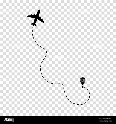 Airplane Route Plane Path Travel Concept Dotted Path Airplane