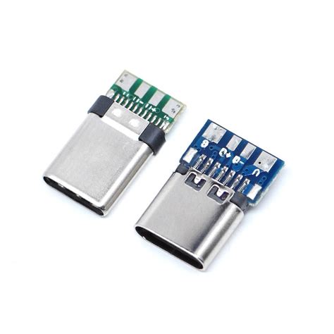 10pcs Usb 31 Type C Connector 24 Pins Male Female Socket Receptacle Adapter To Solder Wire