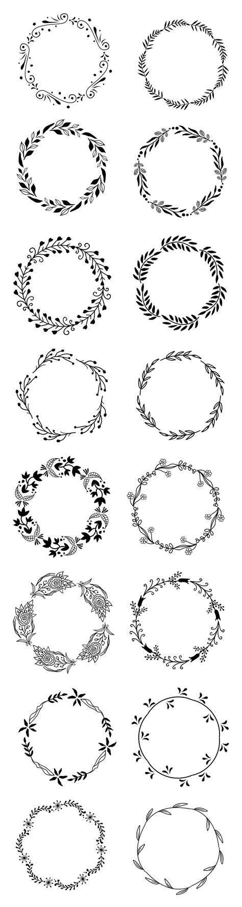 Vector Floral Wreath Set - Graphicsfuel