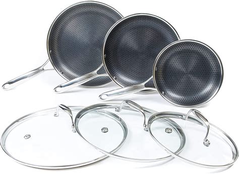 Buy Hexclad Piece Hybrid Stainless Steel Cookware Pan Set