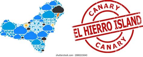 Climate Mosaic Map El Hierro Island Stock Vector Royalty Free