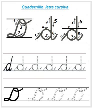 Mejor técnica de hacer la letra d en cursiva D abecedario cursiva