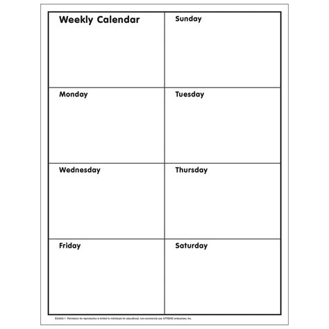 Blank Weekly Chart Free Printable Templates