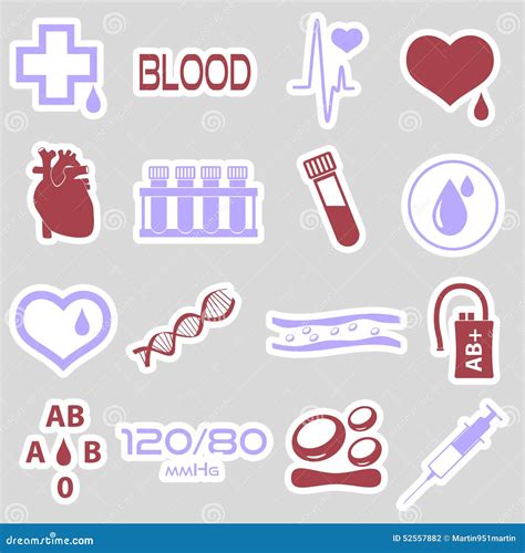 16 Simple Blood Vector Stickers Set Stock Vector Illustration Of