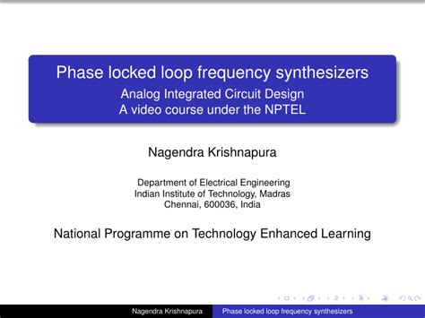 Phase Locked Loop Frequency Synthesizers