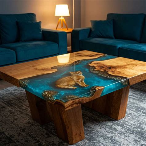 Cat Themed Epoxy Resin Tables A Purr Fect Blend Of Art And Functionality
