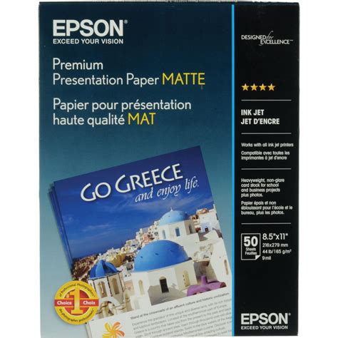 Epson Premium Presentation Paper Matte S B H Photo Video