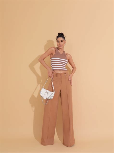 Regata Tricot Listras Nude E Off White Voga Brand