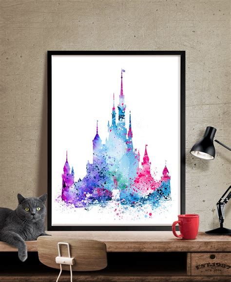 Art Print Disney Castle Art Print Disney Castle Art Wall | Etsy