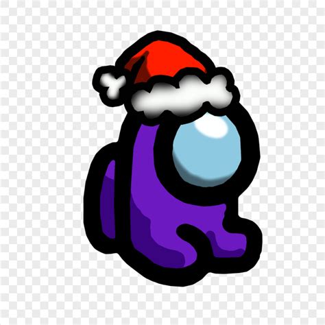 HD Purple Among Us Mini Crewmate Character Baby Santa Hat PNG Citypng