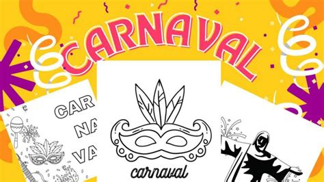 20 Desenhos de Carnaval para colorir e imprimir - Artesanato Passo a Passo!
