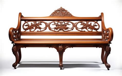 Premium Photo Intricately Carved Wooden Bench