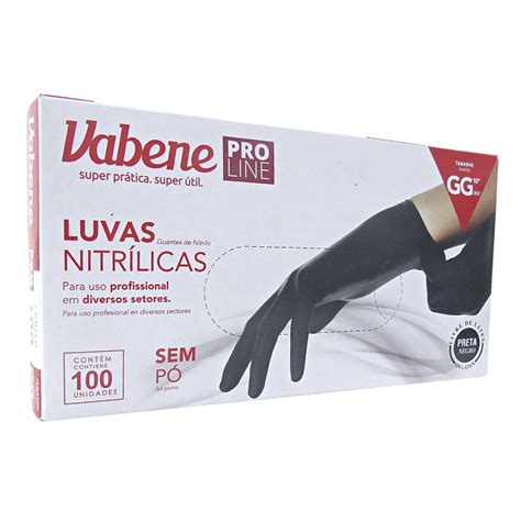 Luvas Nitr Licas Vabene Pro Line Sem P Tam Gg C Uni Preta Ref