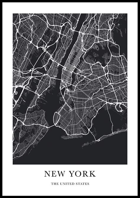 Plakat New York Mapa Nowy Jork Neoformat