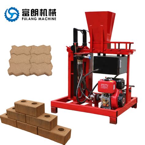 Compressed Earth Red Soil Clay Interlocking Brick Block Making Machine