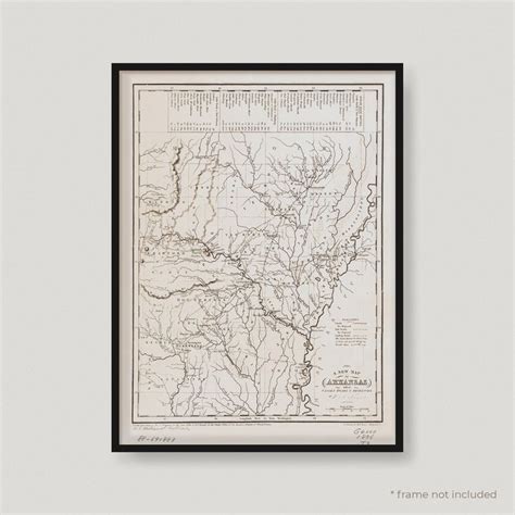 A New Map Of Arkansas With Its Canals Roads And Distances Historical Map Of Arkansas Antique