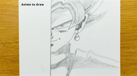 Easy Drawing Anime How To Draw Goku Black Half Face Easy Step By