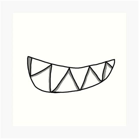 Sharp Teeth Smile Art Print For Sale By Nyamelon Redbubble