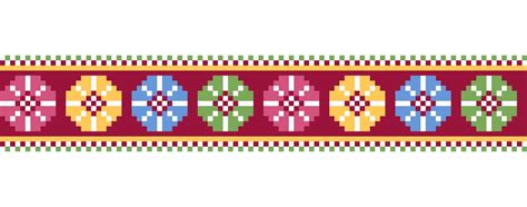 Colorful floral border print pattern Royalty Free Vector