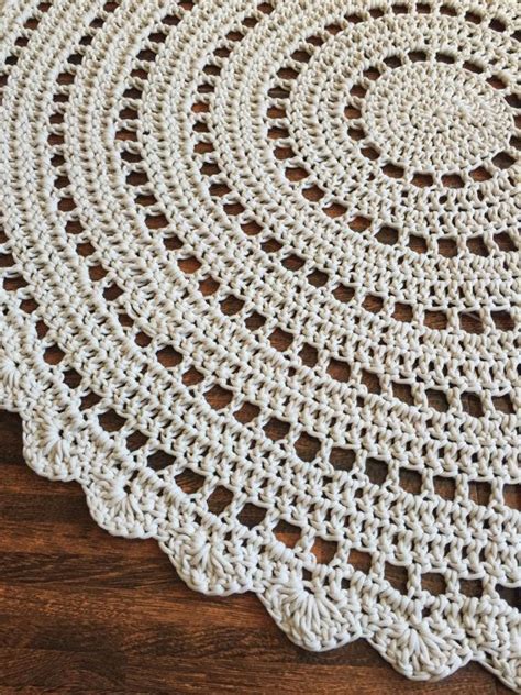 Crochet Doily Rug In Ecru 38 Handmade Artofit