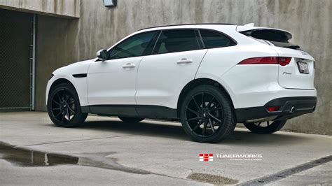 Jaguar F Pace White With Savini BM14 Aftermarket Wheels Wheel Wheel Front