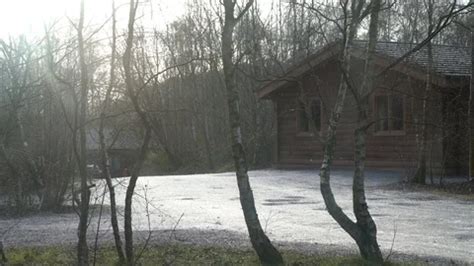 Cabins In Forest With Light Dusting Of S Stock Video Pond5