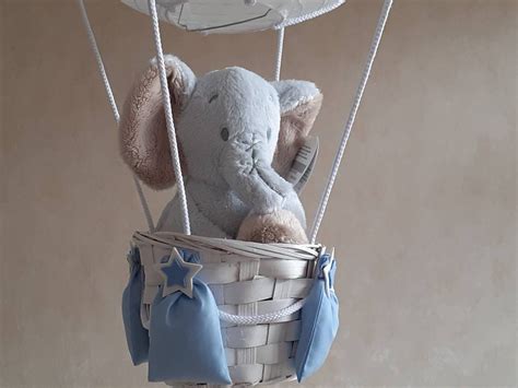Hot Air Balloon Nursery Lamp Shade In Baby Blue Toy Not Etsy