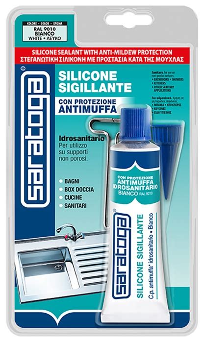 Silicone Bianco Cp Antimuffa In Blister Sigillanti Acetici Saratoga