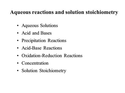 Aqueous Reactions And Solution Stoichiometry Aqueous Solutionsaqueous