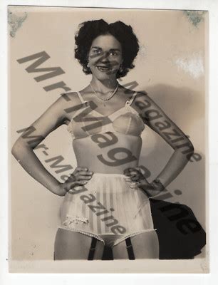 Vintage Risqué Pinup B W x Sexy Cheesecake Brunette Pearls Lingerie