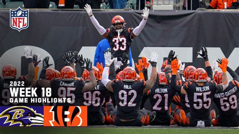 Baltimore Ravens Vs Cincinnati Bengals 2022 Week 18 Game Highlights