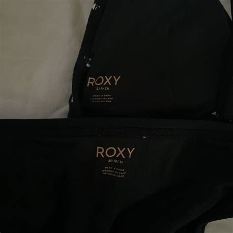 Roxy Black Bikini Set Top Size Small Bottom Size Depop