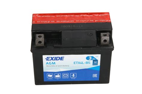 EXIDE BIKE AGM YTX4L BS 3AH 50A 12V R KingStart Магазин за