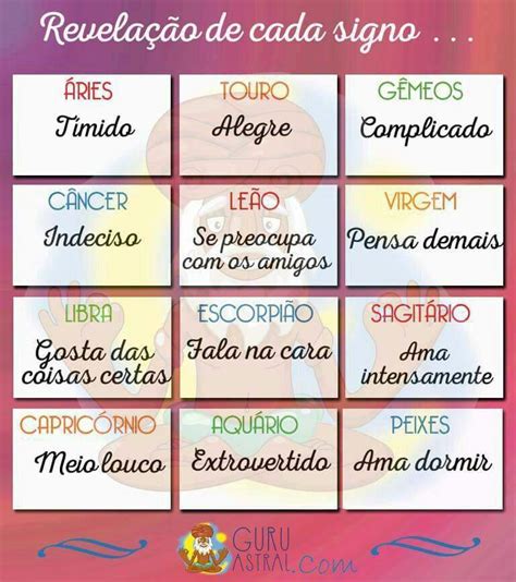 Revelação De Cada Signo Astrolândia Amino