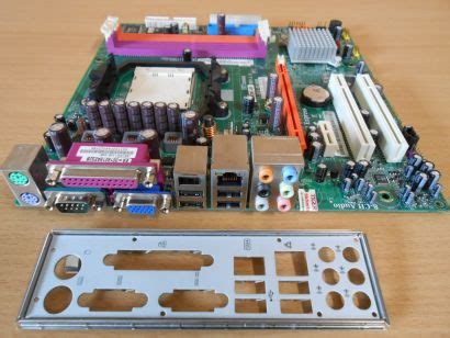 ECS MCP61SM AM Rev1 0 Mainboard Blende Sockel AM2 PCIe VGA LAN Audio