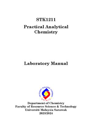 Assignment 2 ANAL CHEM Answer For Anal Hem STK 1213 ANALYTICAL