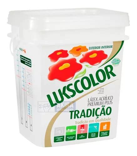 Tinta Latex Lukscolor 18 L Tradição Premium Plus Branco Parcelamento