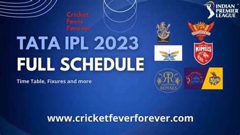 IPL 2023 Schedule | IPL 2023 Start Date, IPL Time Table, Fixtures ...