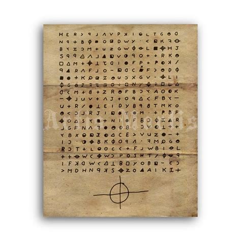 Printable Zodiac Killer Cipher letter cryptogram serial killer poster