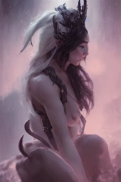 A Beautiful Portrait Of An Attractive Elven Succubus Stable Diffusion