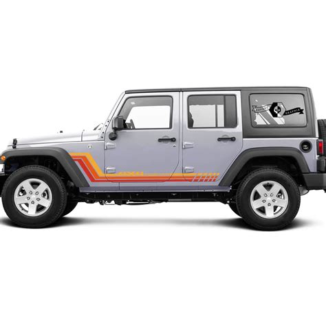 Jeep Rubicon Retro Vintage 4x4 Off Road 4 Doors Racing Stripe Kits