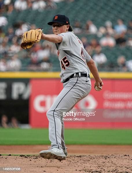 Reese Olson Of The Detroit Tigers Pitches During The First Inning