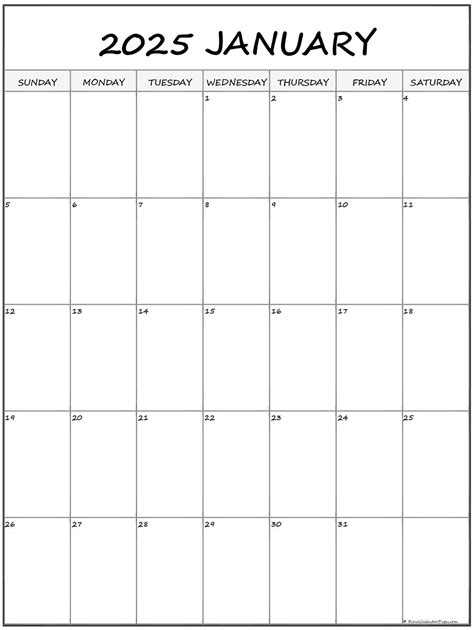 January Printable Calendar Vertical And Horizontal Marji Shannah