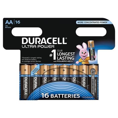 Duracell Ultra Power Piles Alcalines Type AA Lot De 16 Cdiscount