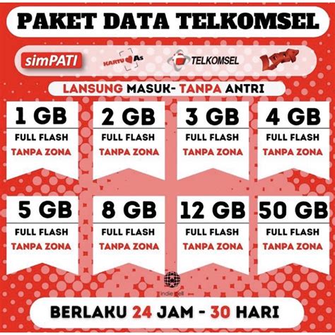 Jual Paket Kuota Telkomsel Flash Full Bulanan Bisa Semua Nomor